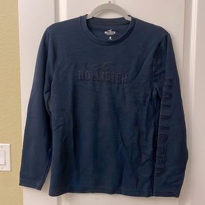 Hollister long sleeve tee in navy blue
